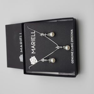 Mariell Light Ivory Pearl Drop Vintage Bridal Jewlery Set